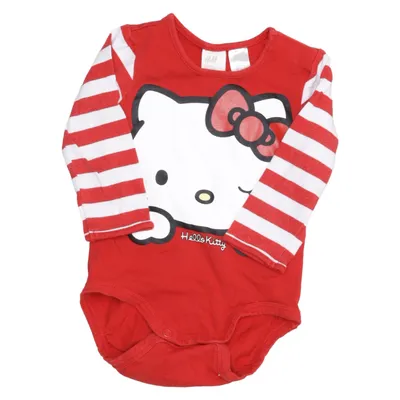 Body (Rot, Weiß) von H&M x Hello Kitty Baumwolle, Elasthan