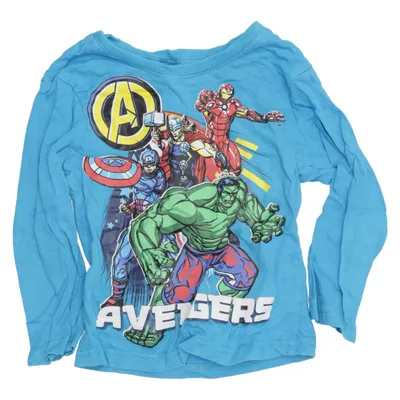 T-shirt à manches longues (Bleu, Multicolore) de Marvel Avengers Coton