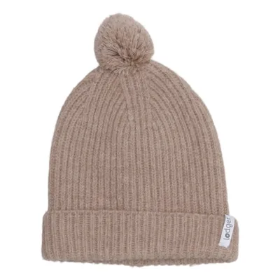 Pompon muts (Bruin) van Lodger Merinowol