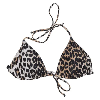 Haut de bikini (Marron, Noir) de Ganni Élasthane, Polyamide