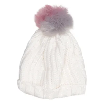 Pompon muts (Wit, Roze, Grijs) van Topolino Acryl, Polyester