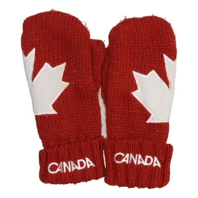 Moufles (Rouge, Blanc) de Canada Acrylique, Polyester