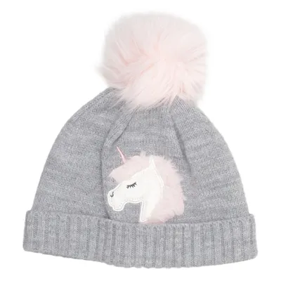 Bonnet à pompon (Gris, Rose) de Dopo Dopo Girls Acrylique, Coton, Polyester
