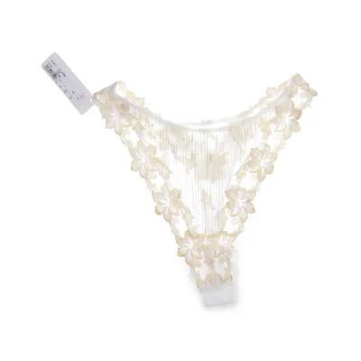 Thongs (White, Yellow) from Lise Charmel Nylon, Polyester, Polyurethane, Elastane, Viscose, Cotton