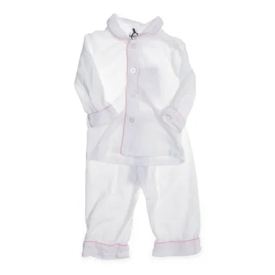 Pyjamas (Vit, Rosa) från Baby Base Bomull, Elastan