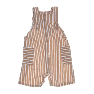 Dungaree shorts (White, Brown) from Zara Linen, Lyocell