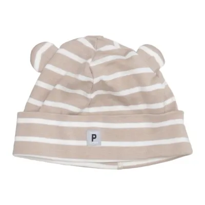 Beanie (Beige, White) from Polarn O. Pyret Organic cotton