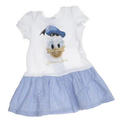 Klänning (Vit, Blå) från Monnalisa Bomull, Elastan