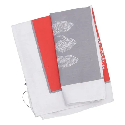 Torchon de cuisine (Gris, Rouge, Blanc) de Francoise Saget Coton