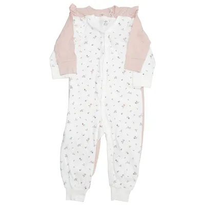 Barboteuse (Rose, Blanc) de Lindex Baby Coton