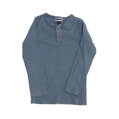 Henley shirt (Blauw) van POMPdeLUx Katoen, Elastaan