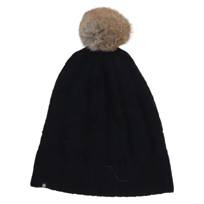 Bonnet à pompon (Noir, Marron) de Flip Flop Cachemire, Laine