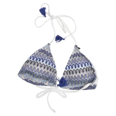 Bikini top (Blue, White, Multicolored) from Accessorize Metallic fiber, Polyamide, Polyester