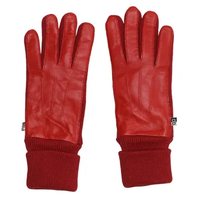 Gants en cuir (Rouge) de Gaucho Acrylique, Cuir, Polyester