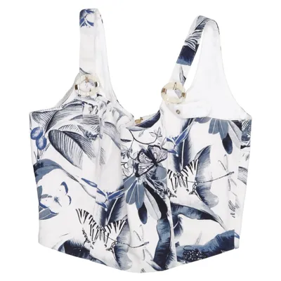 Bustier (Wit, Blauw) van Studio F Katoen, Elastaan, Viscose