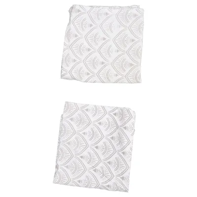 Cushion cover (White, Brown) from Better Cotton Cotton, Recycled polyester
