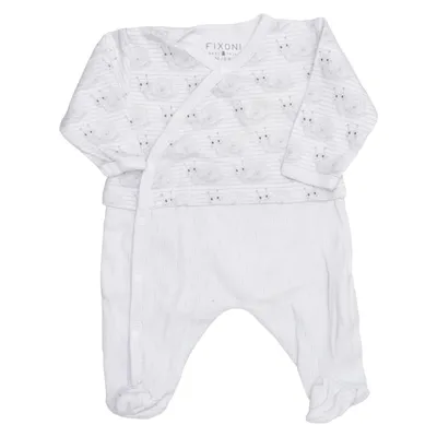Barboteuse (Blanc, Gris) de Fixoni Coton