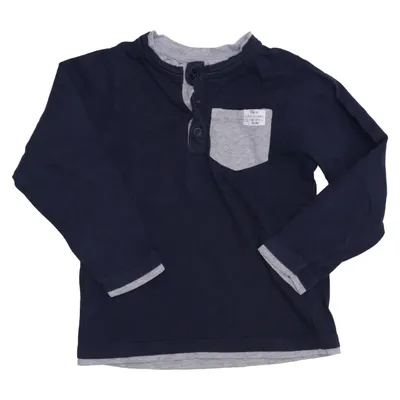 T-shirt manches longues (Bleu, Gris) de Cadet Rousselle Coton