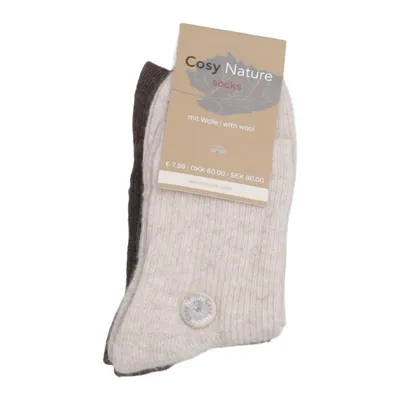 Chaussettes tricotées (Beige, Marron) de Deichmann Acrylique, Élasthane, Polyester, Viscose, Laine