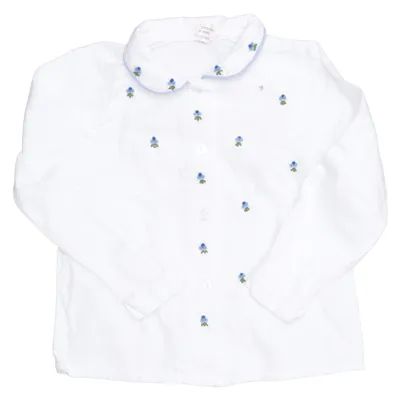 Blouse (Blanc, Bleu) de Creation Manor Coton