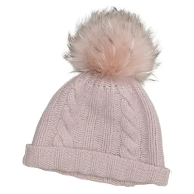 Pompon muts (Roze) van Mala Alisha Kasjmier, Wol