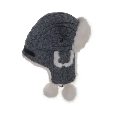 Trapperhatt (Grå, Vit) från Barts Akryl, Pälsimitation, Nylon, Polyester, Ull