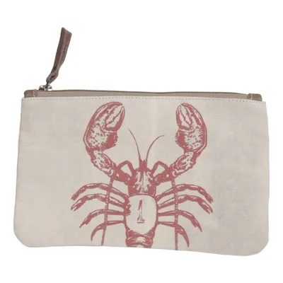 Trousse de toilette (Beige, Rouge) de Loberon Coton, Cuir