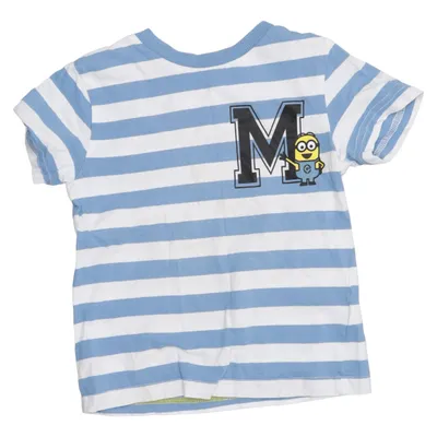T-shirt (Bleu, Blanc) de Minions Coton, Élasthane
