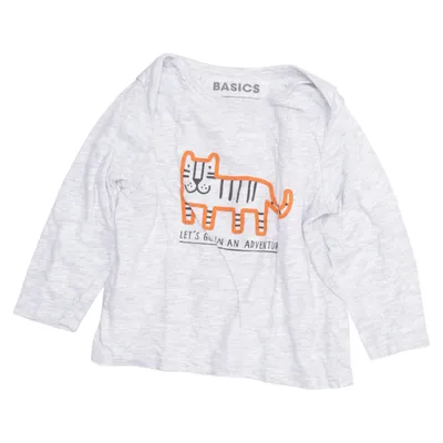 Långärmad t-shirt (Grå) från Basics Bomull, Polyester
