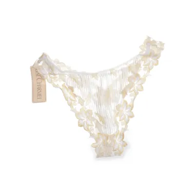 Thongs (White, Yellow) from Lise Charmel Nylon