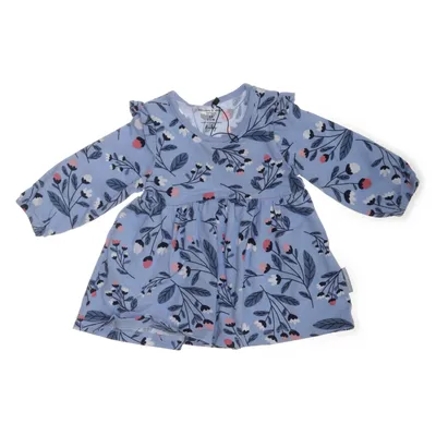 Klänning (Blå, Flerfärgad) från Polarn O. Pyret Elastan, Ekologisk bomull