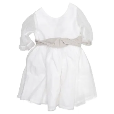 Robe de fille de fleur (Blanc, Beige) de Mango Kids Coton, Lin, Polyester