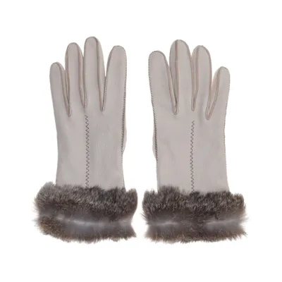 Leather gloves (Beige) from Roeckl Leather