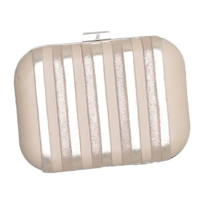 Clutch bag (Beige, Gold) from Bijou Brigitte Metallic fiber, Polyester, Polyurethane