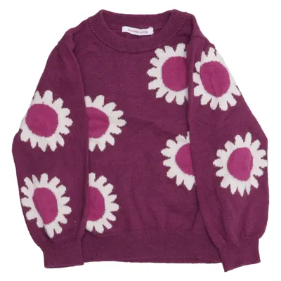 Pull-over (Violet, Blanc) de Monoprix Kids Coton, Polyamide, Laine