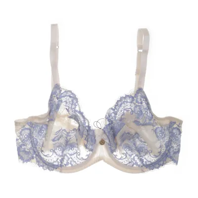 Bra (White, Blue) from By Sylvie Designs Elastane, Polyamide, Polyester