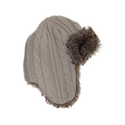 Pilotenmuts (Beige, Bruin, Meerkleurig) van Indiska Acryl, Polyester, Imitatiebont, Wol