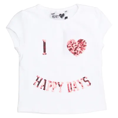 T-shirt (Blanc, Rouge) de Sweet Heart Coton, Élasthane
