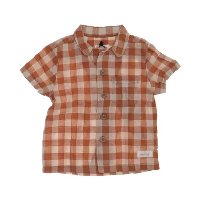 Short sleeve shirt (Beige, Brown) from Newbie by KappAhl Cotton
