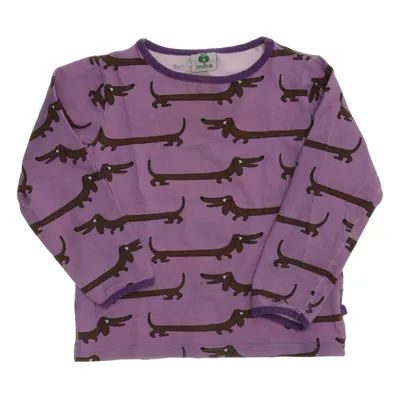 Långärmad t-shirt (Lila, Brun) från Småfolk Elastan, Ekologisk bomull