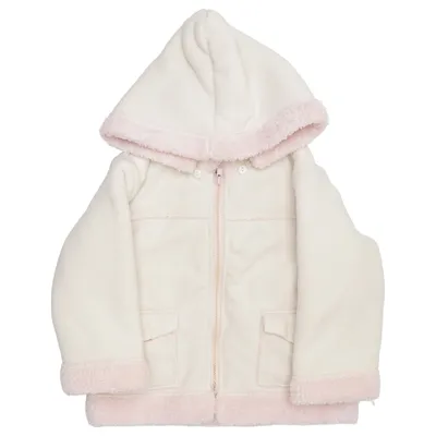 Shearlingjakke (Hvid, Pink) fra Extreme Polyester