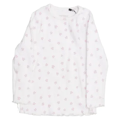 Langærmet t-shirt (Hvid, Pink) fra MyWear Kids Bomuld, Elastan