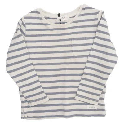 Långärmad t-shirt (Blå, Vit) från Newbie by KappAhl Bomull, Elastan