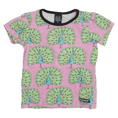 T-shirt (Rosa, Grön, Blå) från Villervalla Elastan, Ekologisk bomull