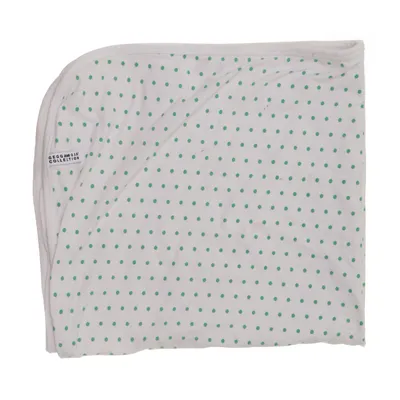 Babyfilt (Vit, Grön) från Geggamoja Elastan, Ekologisk bomull