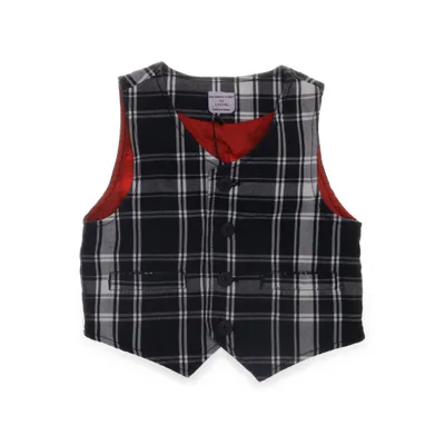 Suit vest (Black, White) from Polarn O. Pyret Cotton, Polyester