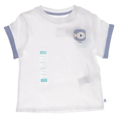 T-shirt (Vit, Blå) från Obaïbi Bomull