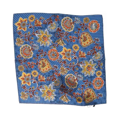 Zakdoek (Blauw, Meerkleurig) van Eton Zijde