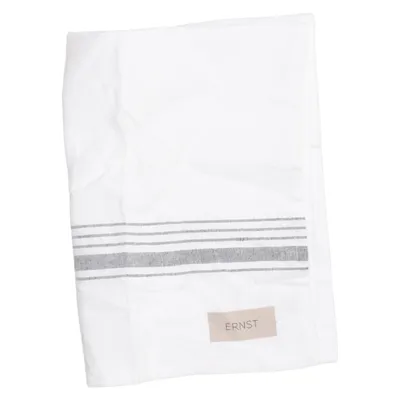 Kökshandduk (Vit, Grå) från Ernst Polyester, Återvunnen bomull