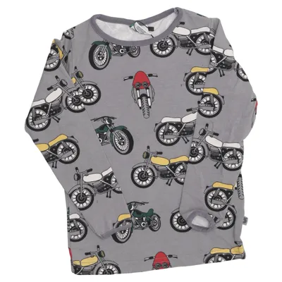 Lange mouwen shirt (Grijs, Meerkleurig) van Småfolk Katoen, Elastaan, Modal